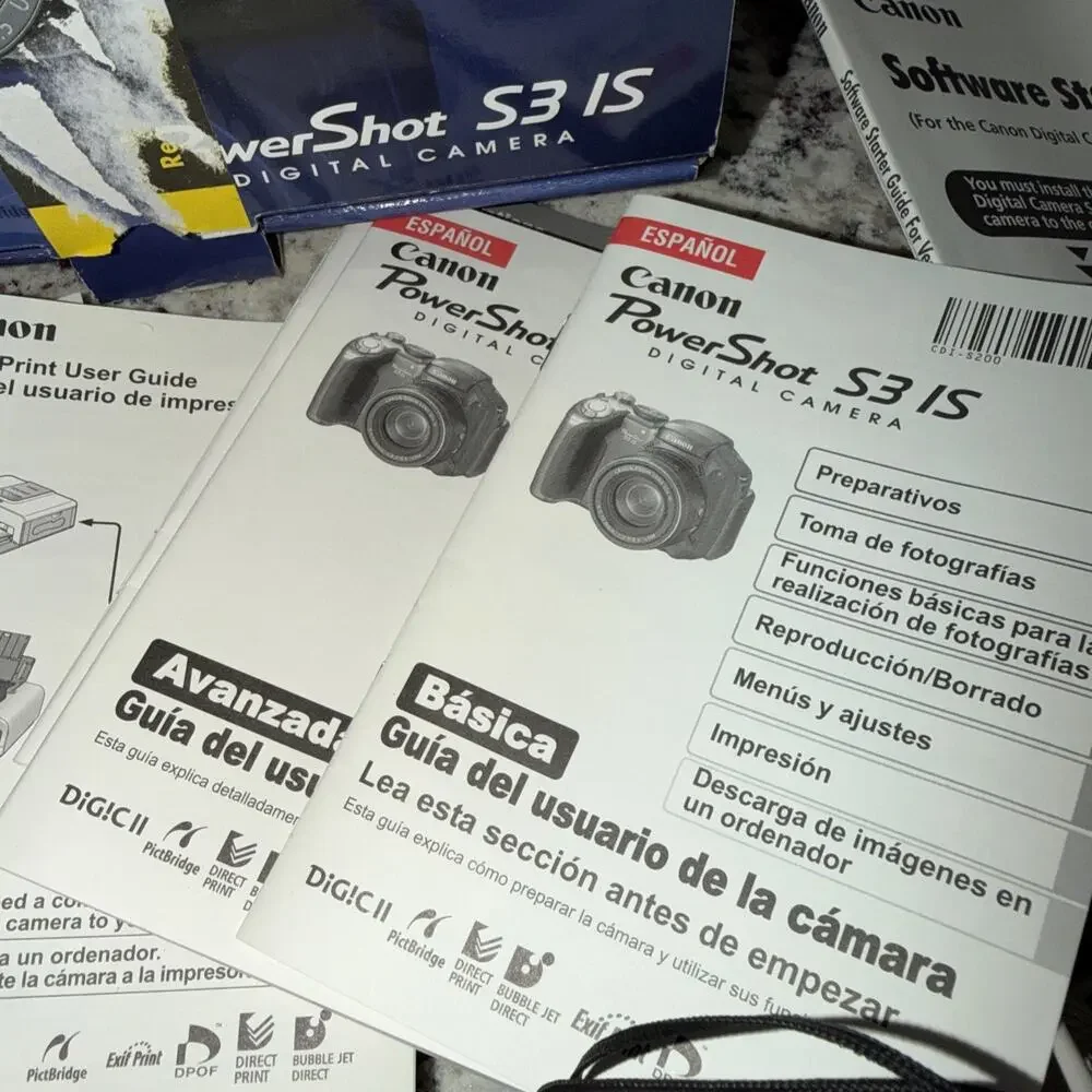 Canon PowerShot S3 IS 6.0MP Digital Camera Black In Box For Parts Not Working - Picture 8 of 10